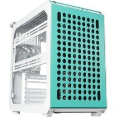 Cooler Master Qube 500 FLATPACK Trn - Expansive ATX Case in Green, Pink & White - Stylish Design, No Power Supply Required!